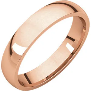 14K Rose 4mm Light Comfort Fit Band