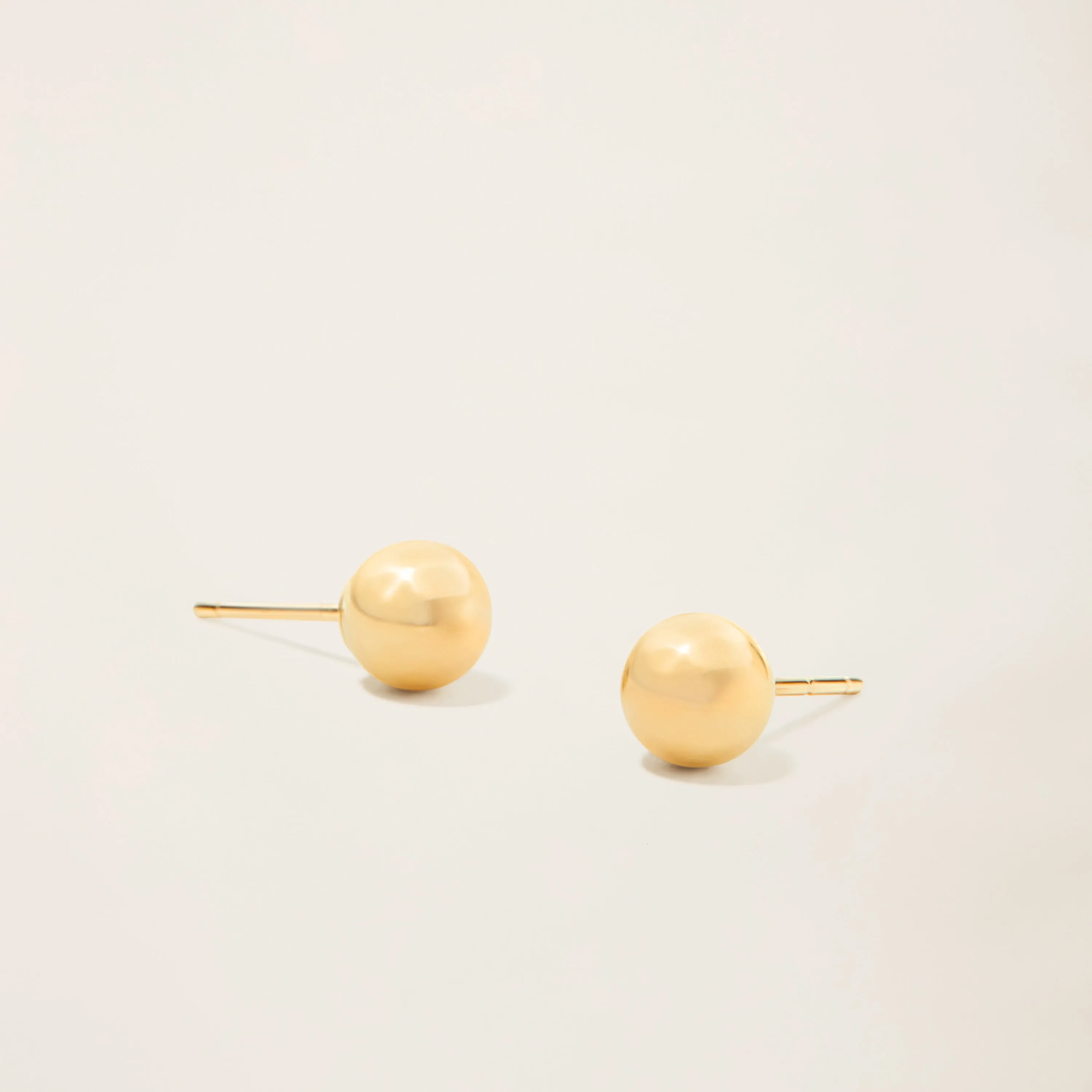 14k Solid Gold Sphere Studs 5mm