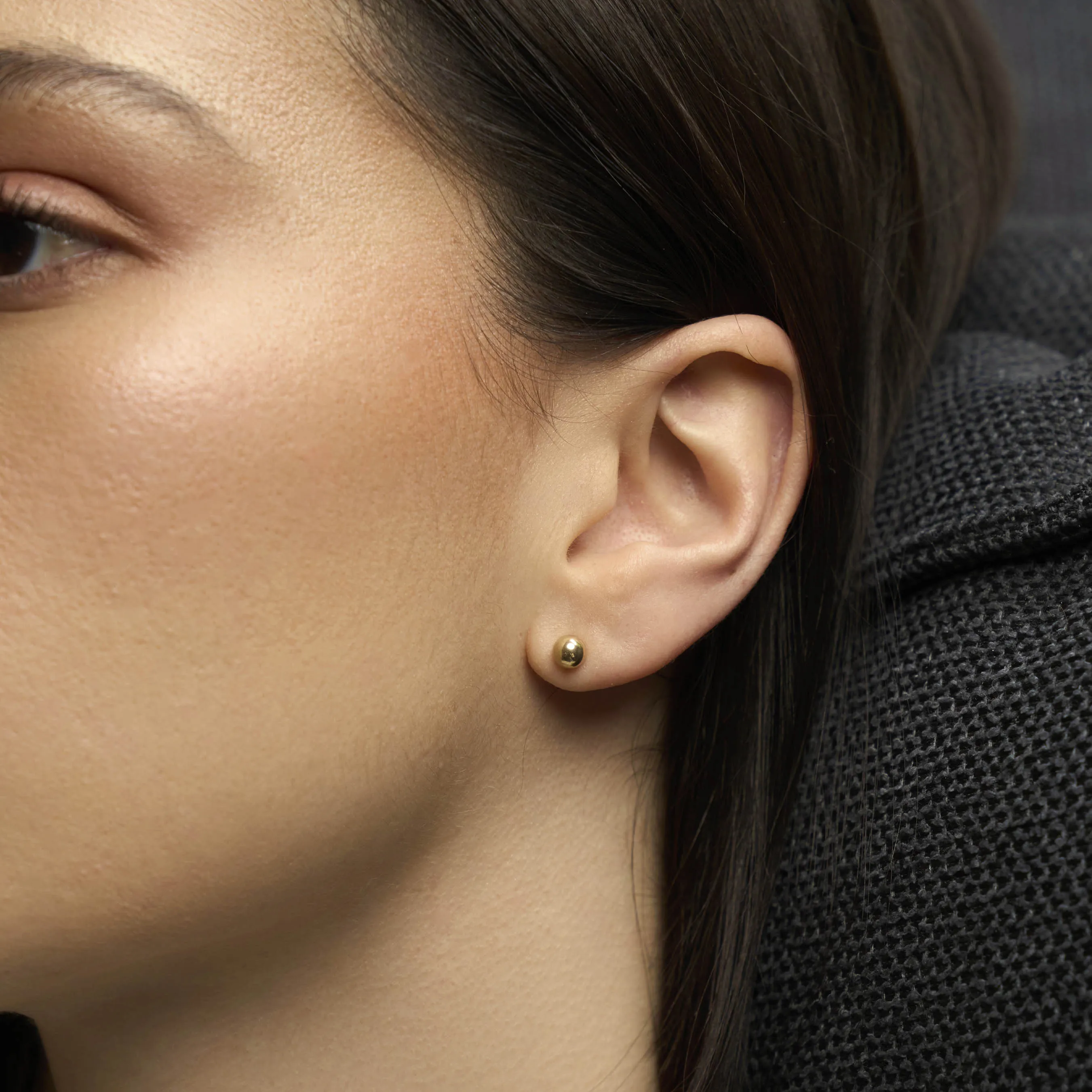 14k Solid Gold Sphere Studs 5mm