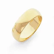 14k Yellow Gold Lightweight Half-Round Wedding Band Ring