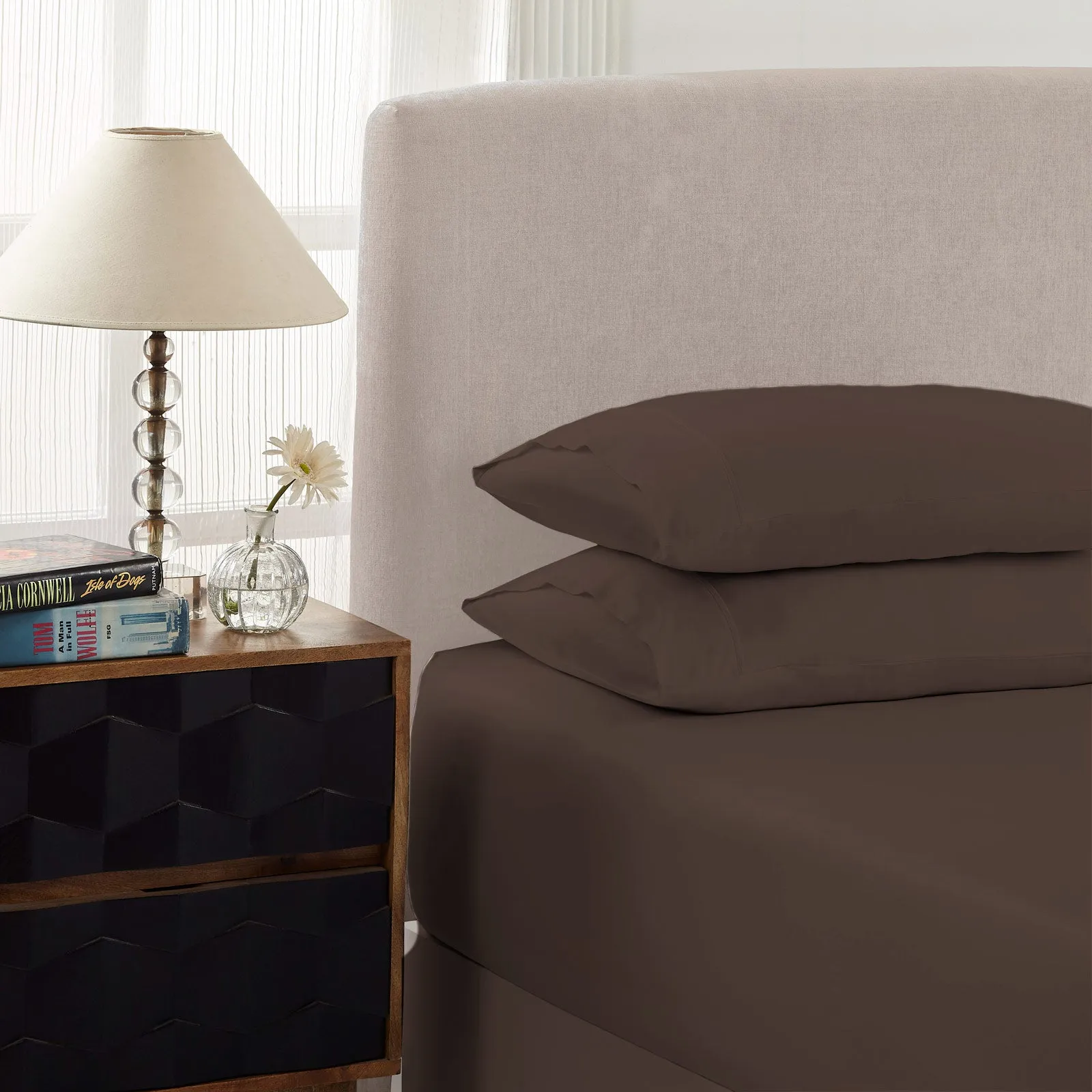 1500 Thread Count Cotton Rich Sheet Set | Ultra Soft Bedding | 3 Piece | Double | Dusk Grey