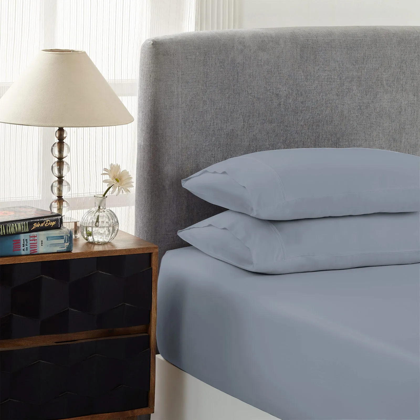 1500 Thread Count Cotton Rich Sheet Set | Ultra Soft Bedding | 3 Piece | Double | Indigo