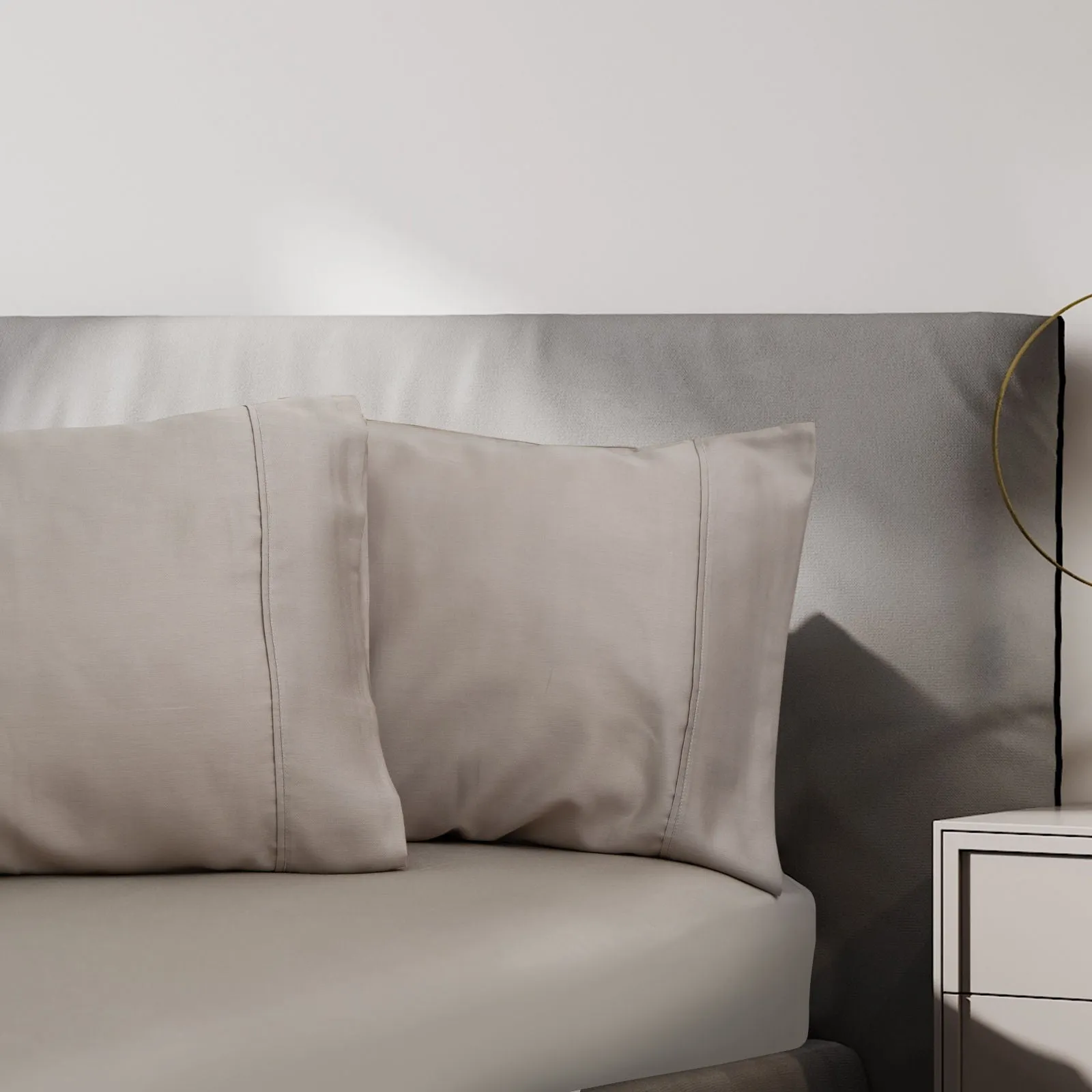 1500 Thread Count Cotton Rich Sheet Set | Ultra Soft Bedding | 3 Piece | Double | Stone