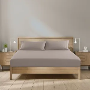 1500 Thread Count Cotton Rich Sheet Set | Ultra Soft Bedding | 3 Piece | Double | Stone