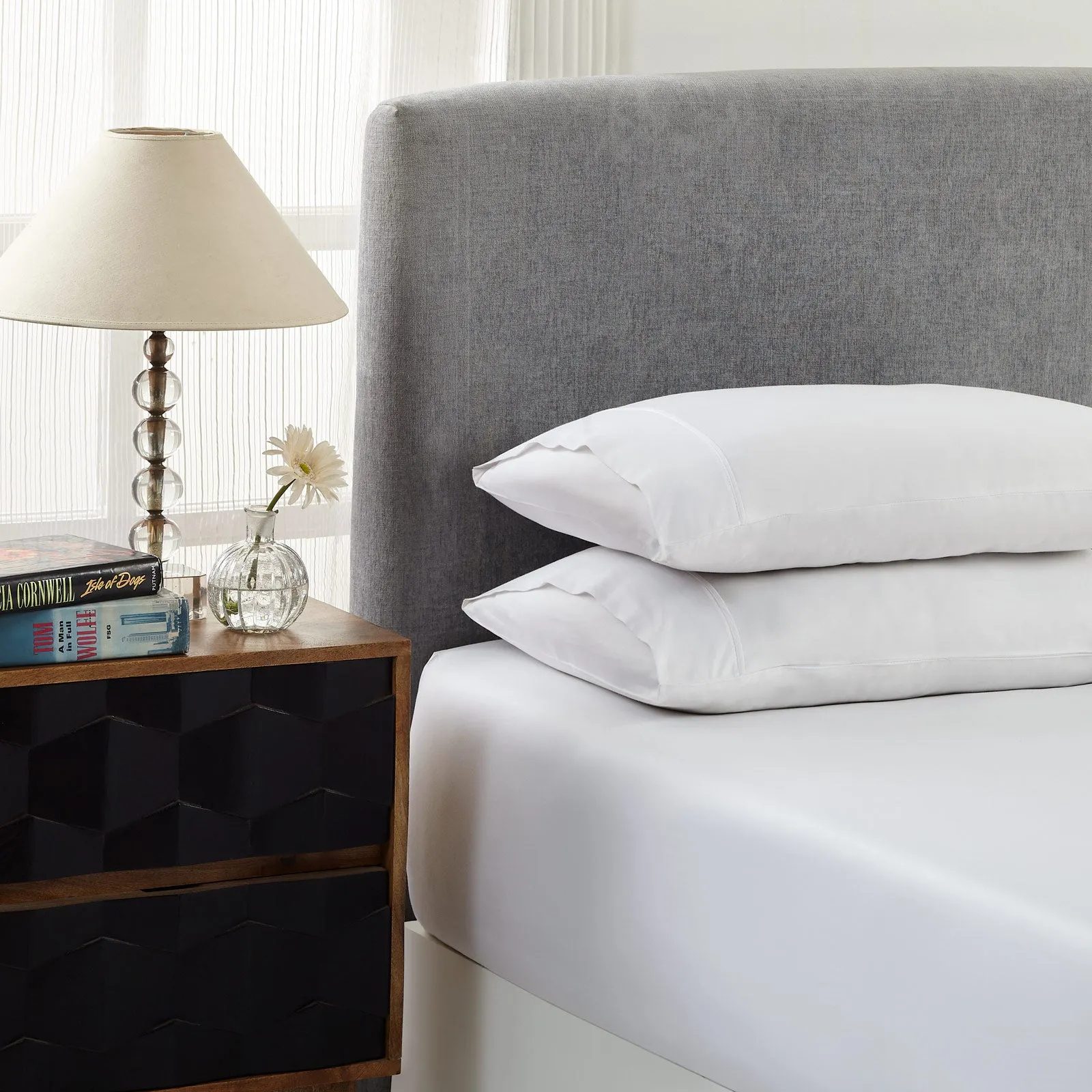 1500 Thread Count Cotton Rich Sheet Set | Ultra Soft Bedding | 3 Piece | Double | White
