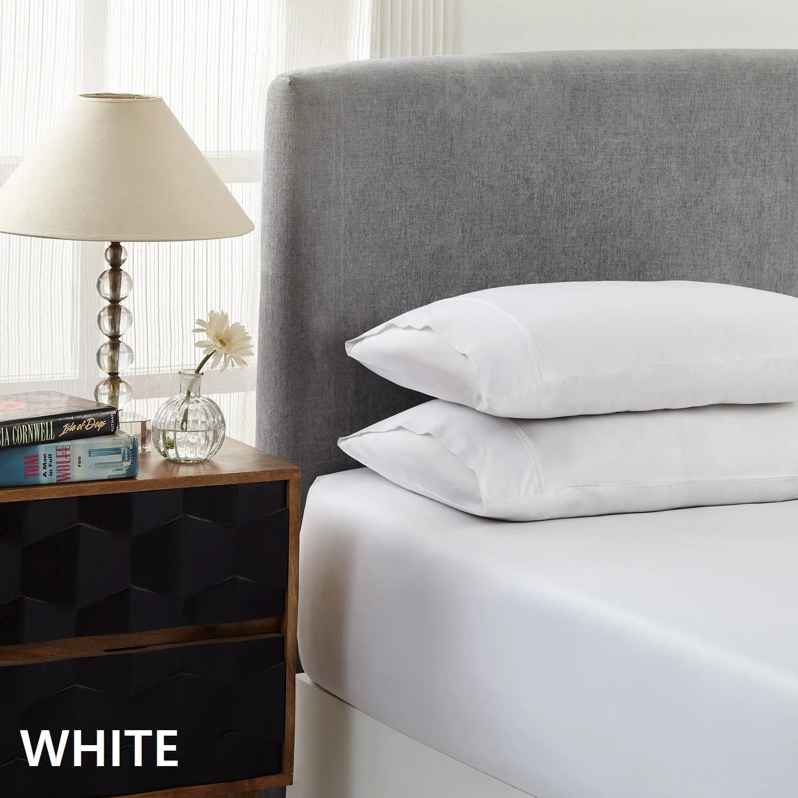 1500 Thread Count Cotton Rich Sheet Set | Ultra Soft Bedding | 3 Piece | Double | White