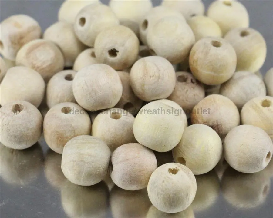 15Mm White Eucalyptus Wood Beads Natural, 50G/Bg MD056318