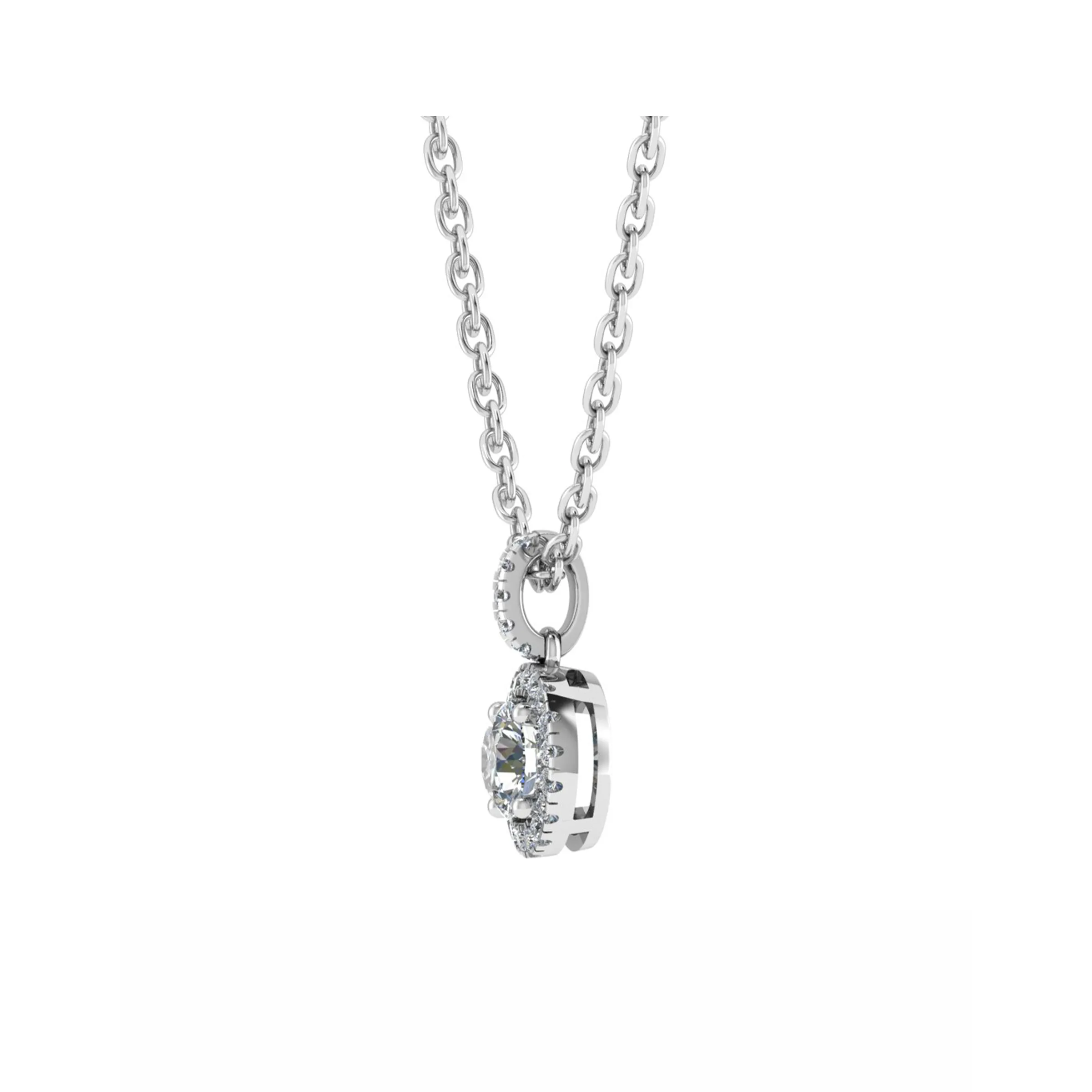 18CT Dia. Cool Necklaces For girls in White Gold Mt RD 3.5mm D 0.06ct 0.59gm