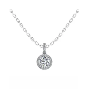 18CT Dia. Cool Necklaces For girls in White Gold Mt RD 3.5mm D 0.06ct 0.59gm
