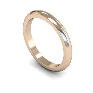18ct Rose Gold Heavy Weight 'D' Shape 2.5mm Wedding Ring