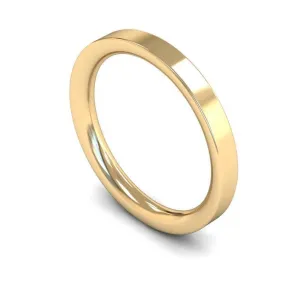 18ct Yellow Gold Heavy Weight Flat Court 2.5mm Wedding Ring