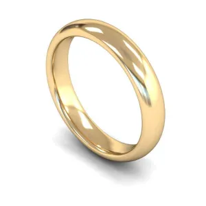 18ct Yellow Gold Heavyweight Traditional Court/Flat Edge 4mm Wedding Ring