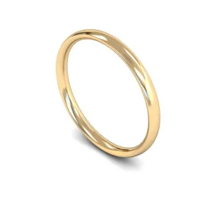 18ct Yellow Gold Light Weight Traditional Court 2mm Wedding Ring