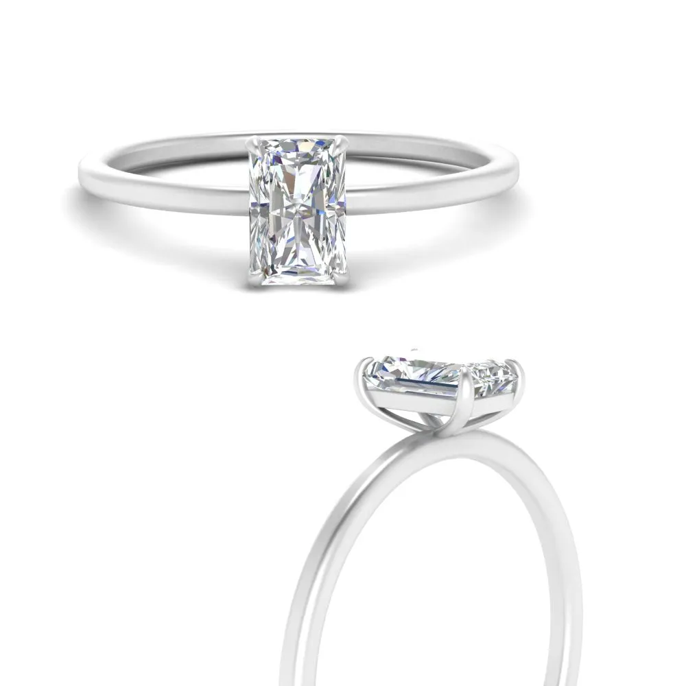 3 Carat Radiant Cut Lab Grown Diamond Solitaire Ring 14K Gold