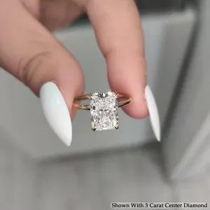 3 Carat Radiant Cut Lab Grown Diamond Solitaire Ring 14K Gold