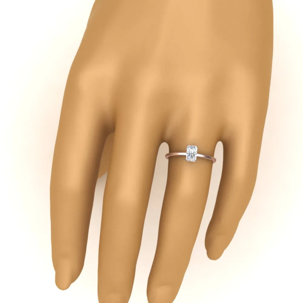 3 Carat Radiant Cut Lab Grown Diamond Solitaire Ring 14K Gold