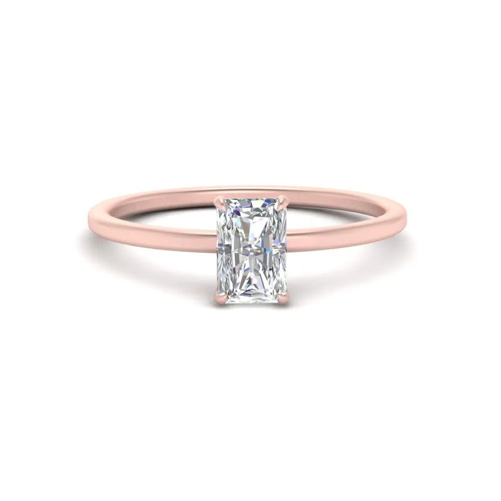 3 Carat Radiant Cut Lab Grown Diamond Solitaire Ring 14K Gold