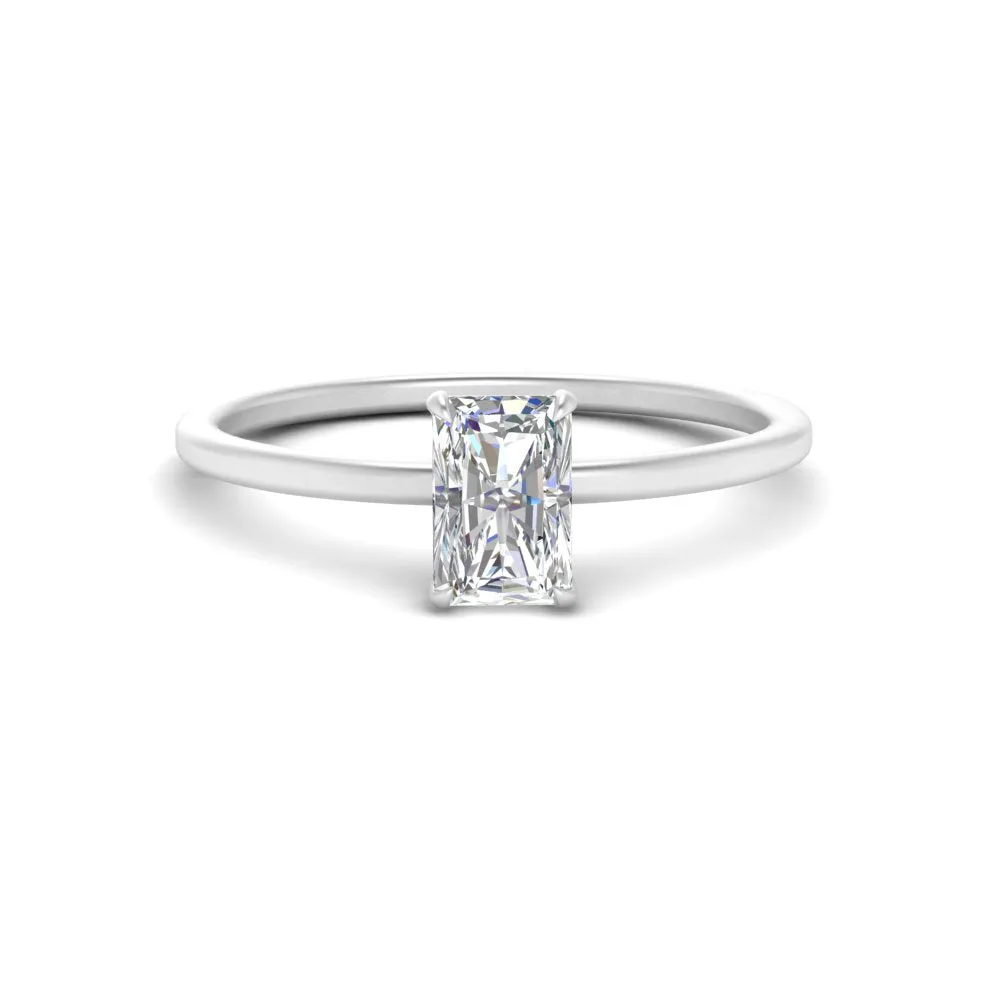 3 Carat Radiant Cut Lab Grown Diamond Solitaire Ring 14K Gold