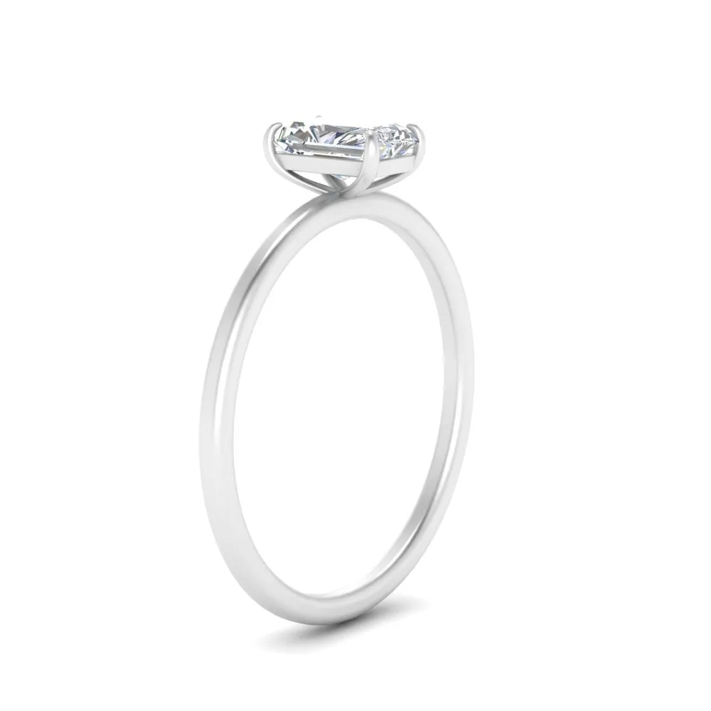 3 Carat Radiant Cut Lab Grown Diamond Solitaire Ring 14K Gold