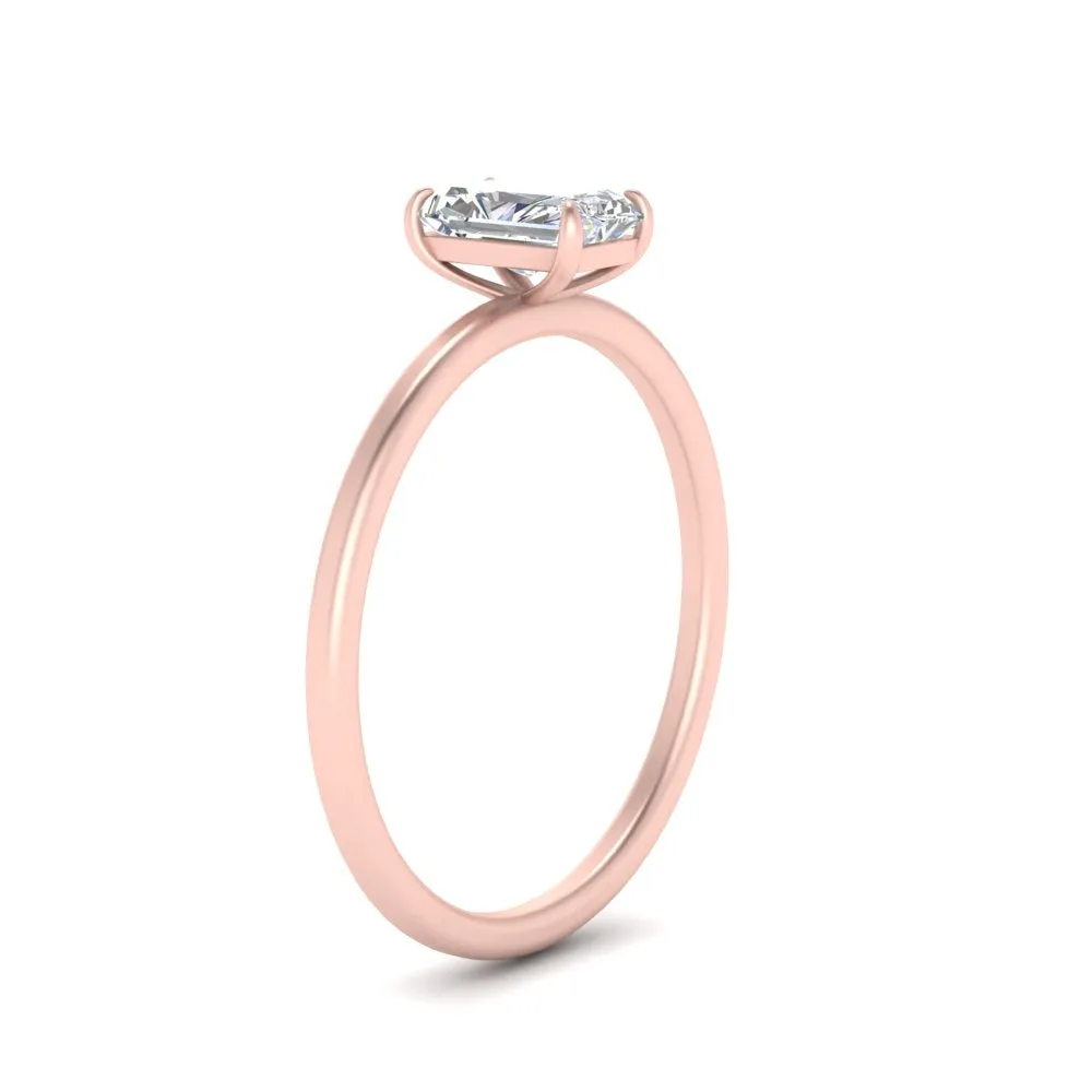 3 Carat Radiant Cut Lab Grown Diamond Solitaire Ring 14K Gold