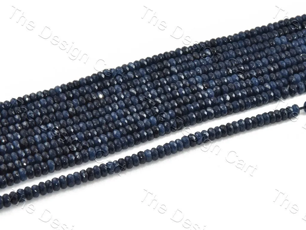 4 mm Smoke Gray Rondelle Jade Quartz Stones