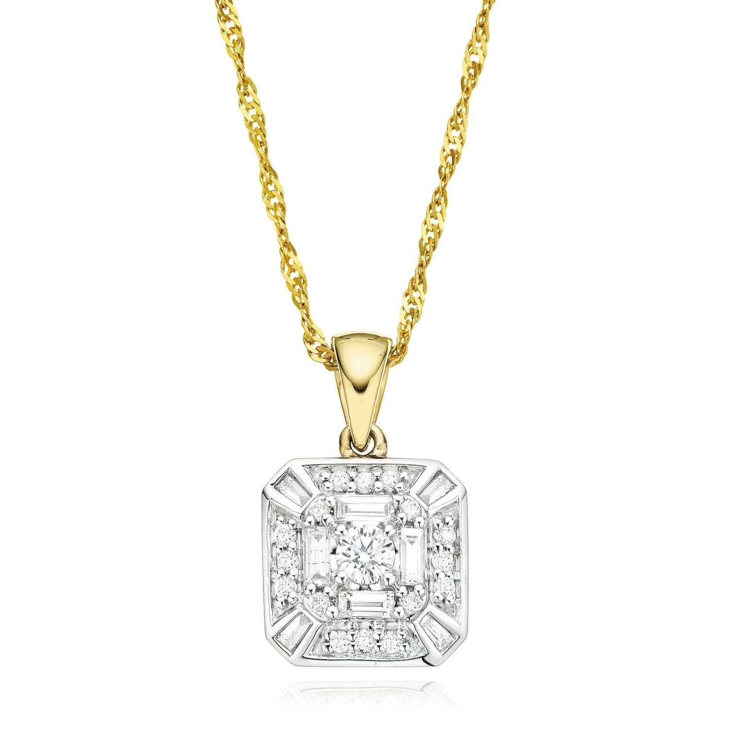 9ct Yellow Gold 0.33 Carat tw Diamond Pendant