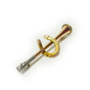 9K Yellow Gold Antique Horse Shoe Brooch