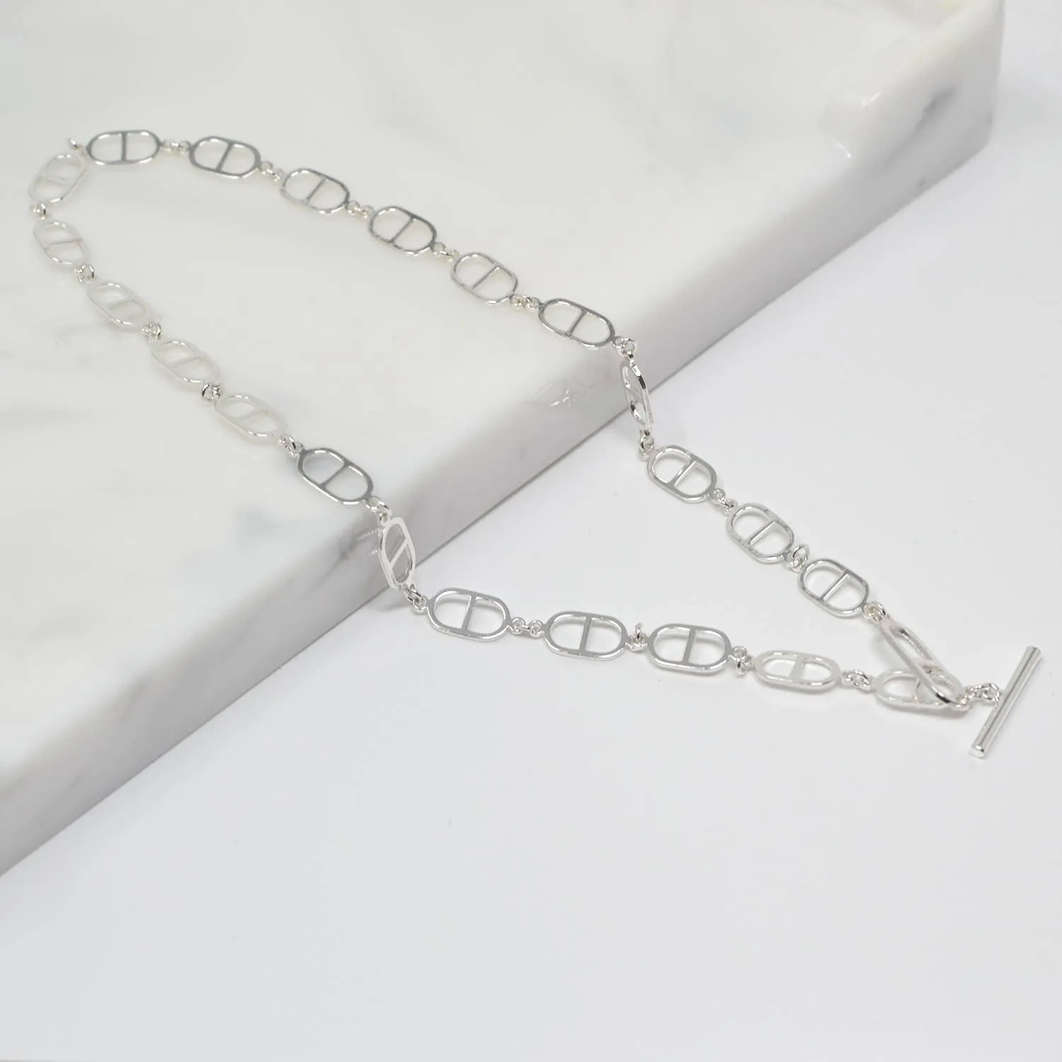 All Linked in Silver Necklace