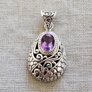 Amethyst .925 Sterling Silver Pendant from Bali