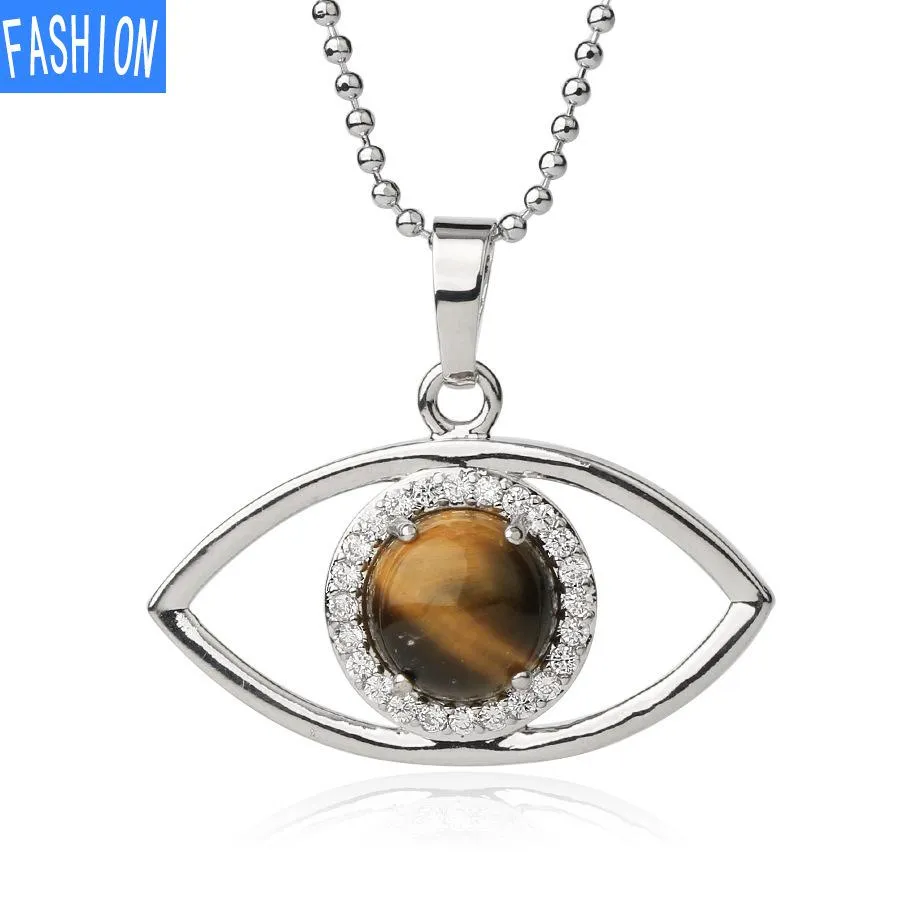 Angel'S Eye Crystal Pendant Women'S Stone Simple Versatile Clavicle Chain Necklace