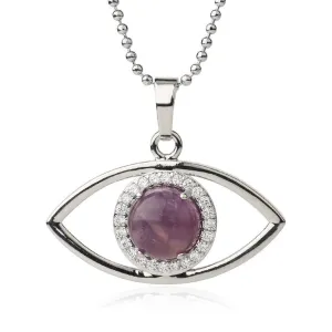 Angel'S Eye Crystal Pendant Women'S Stone Simple Versatile Clavicle Chain Necklace