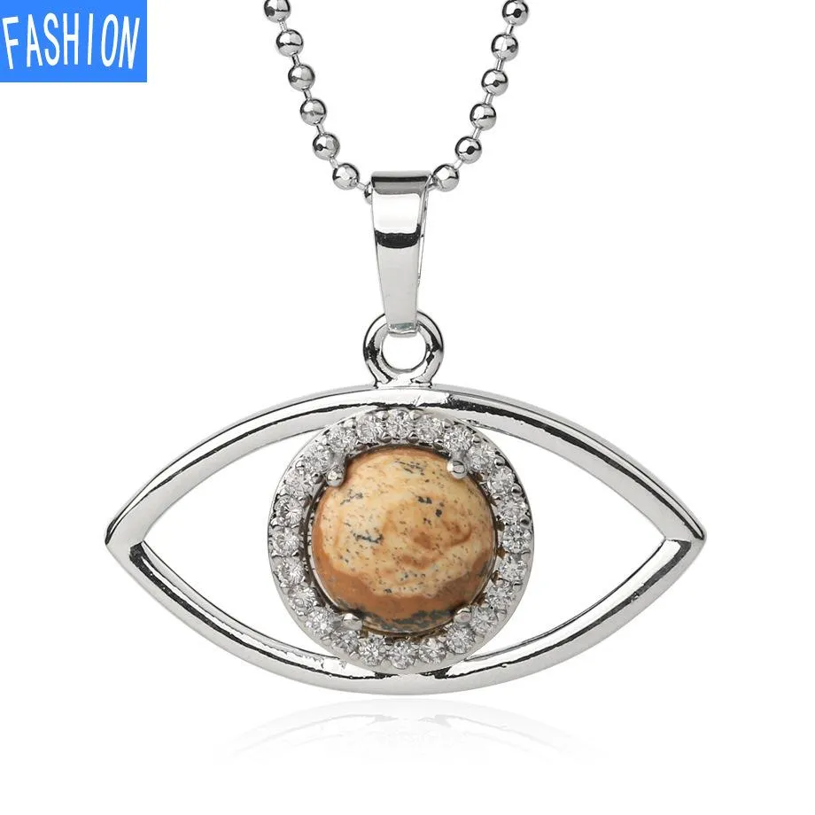 Angel'S Eye Crystal Pendant Women'S Stone Simple Versatile Clavicle Chain Necklace