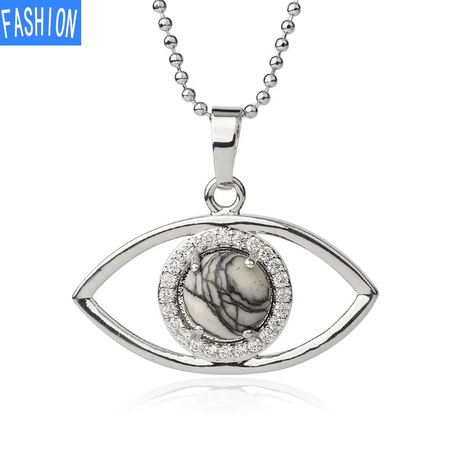 Angel'S Eye Crystal Pendant Women'S Stone Simple Versatile Clavicle Chain Necklace