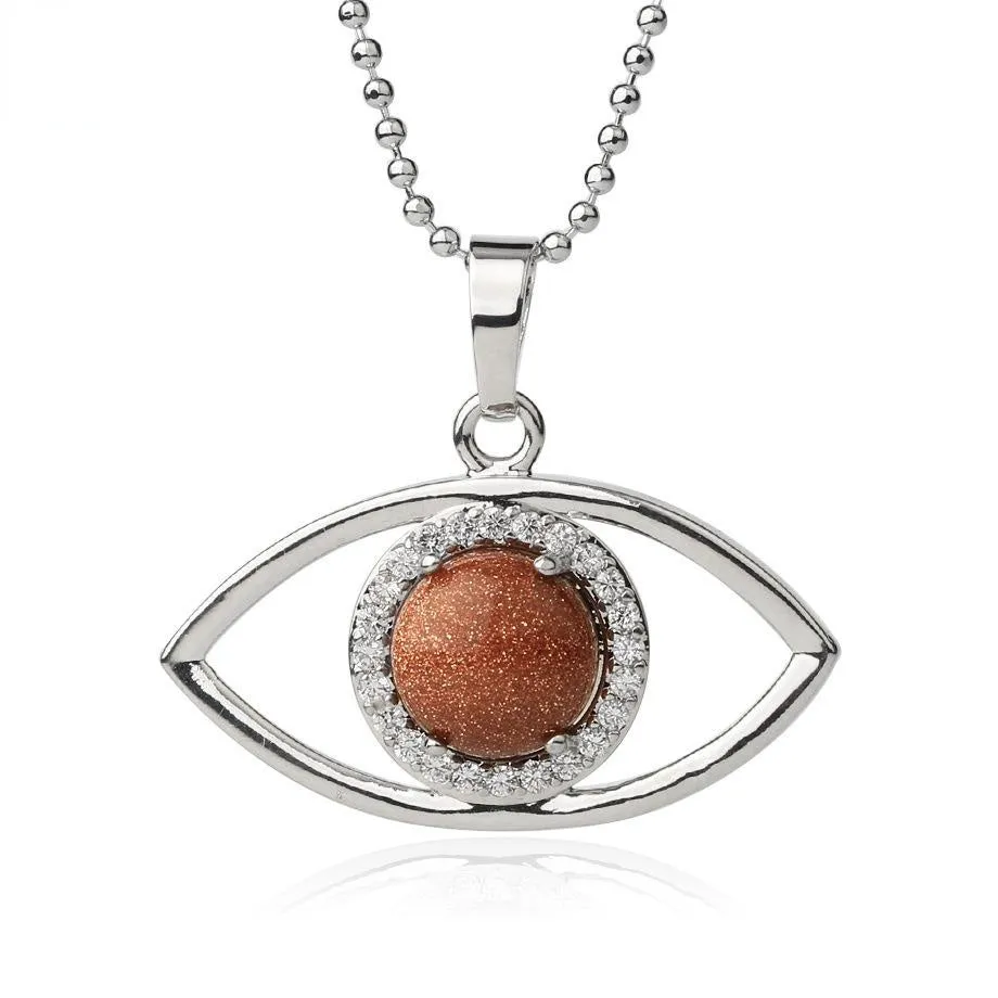 Angel'S Eye Crystal Pendant Women'S Stone Simple Versatile Clavicle Chain Necklace