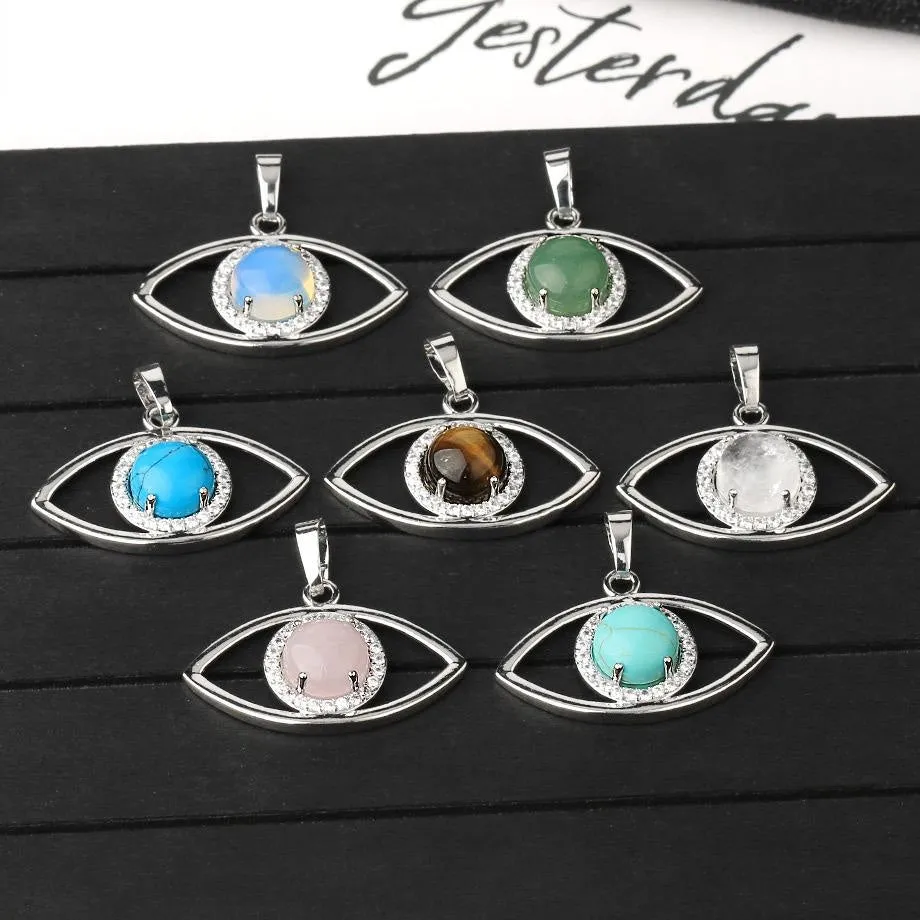 Angel'S Eye Crystal Pendant Women'S Stone Simple Versatile Clavicle Chain Necklace