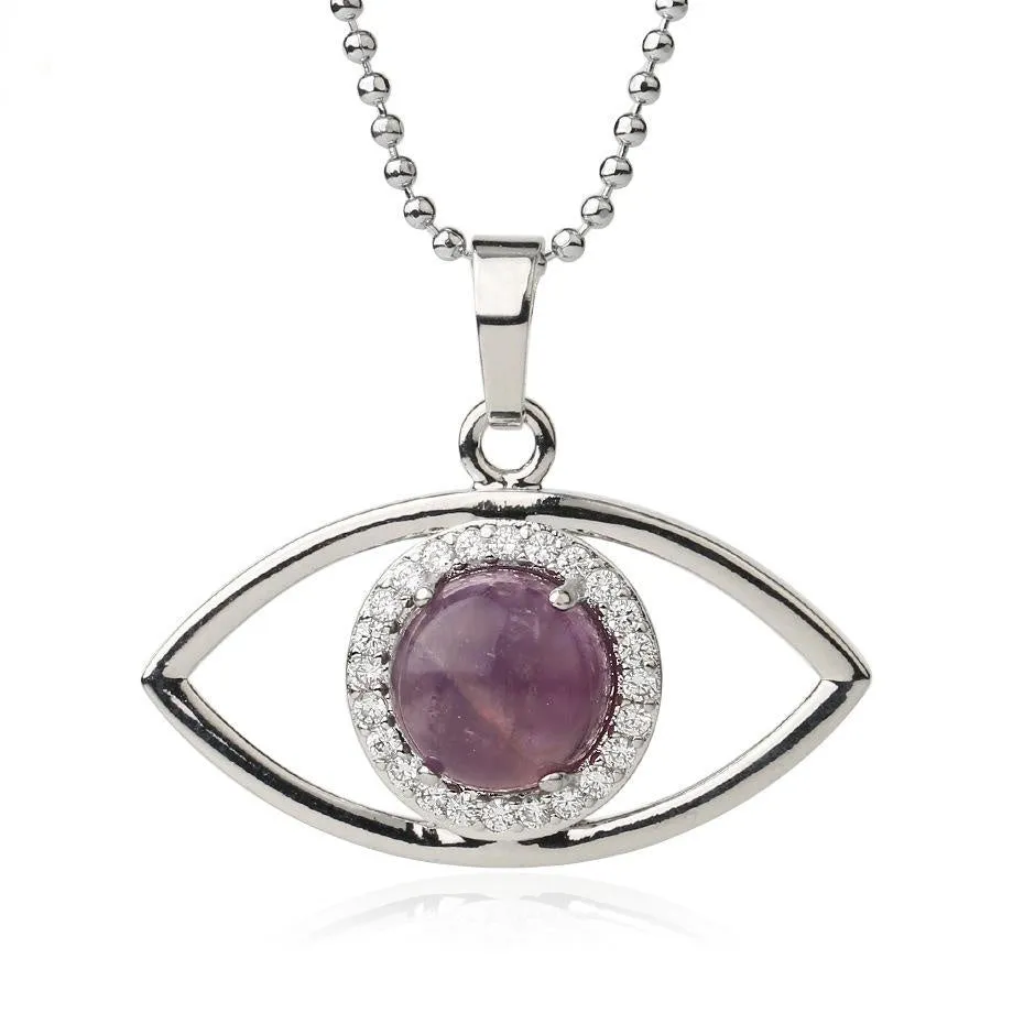 Angel'S Eye Crystal Pendant Women'S Stone Simple Versatile Clavicle Chain Necklace