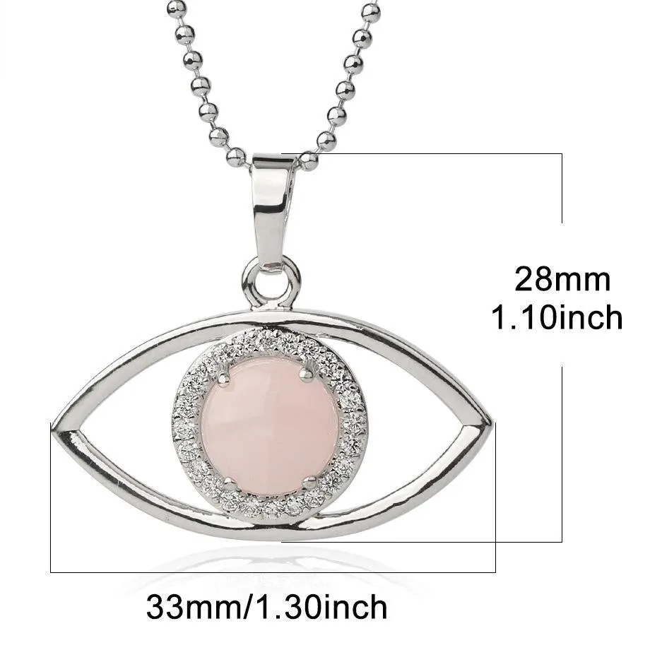 Angel'S Eye Crystal Pendant Women'S Stone Simple Versatile Clavicle Chain Necklace