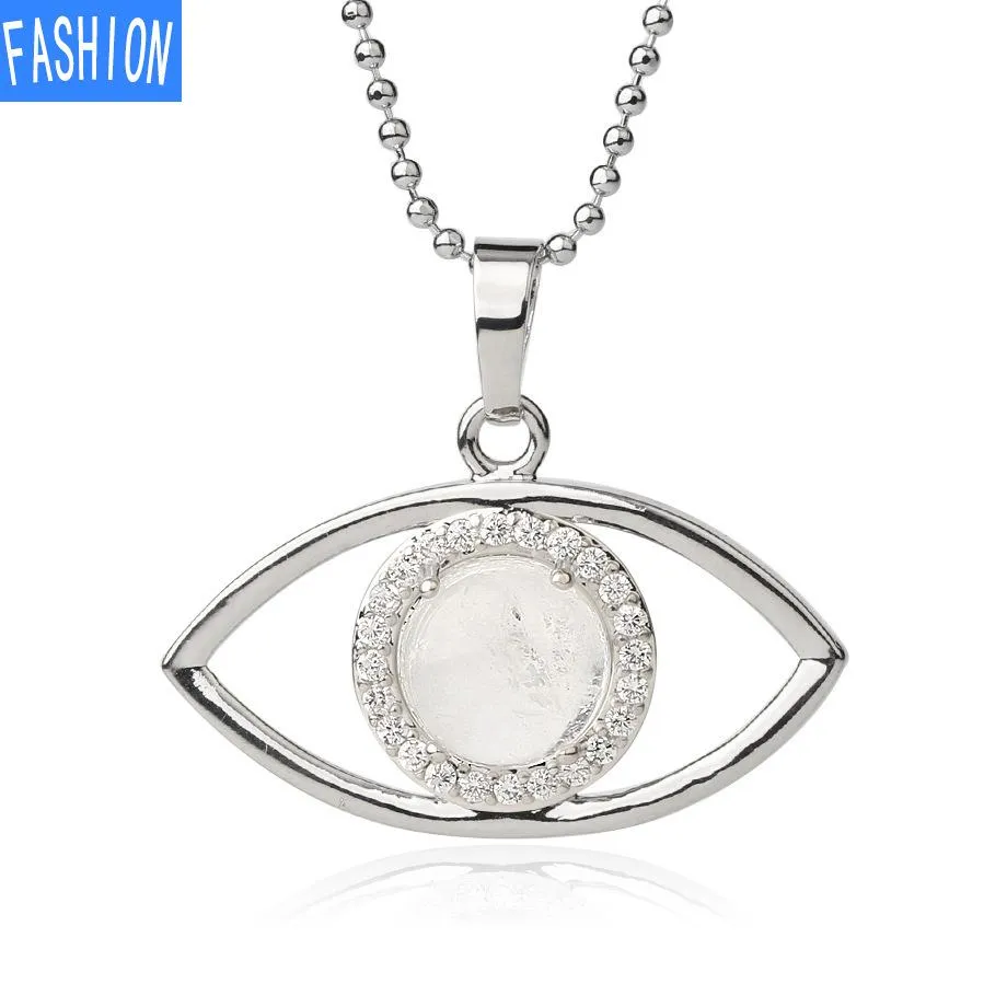 Angel'S Eye Crystal Pendant Women'S Stone Simple Versatile Clavicle Chain Necklace