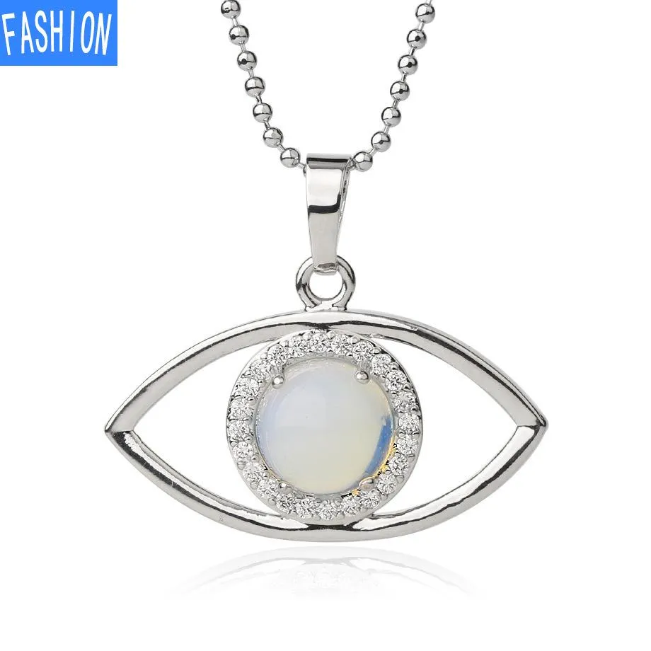 Angel'S Eye Crystal Pendant Women'S Stone Simple Versatile Clavicle Chain Necklace