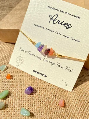 Aries Zodiac Gemstone Bracelet