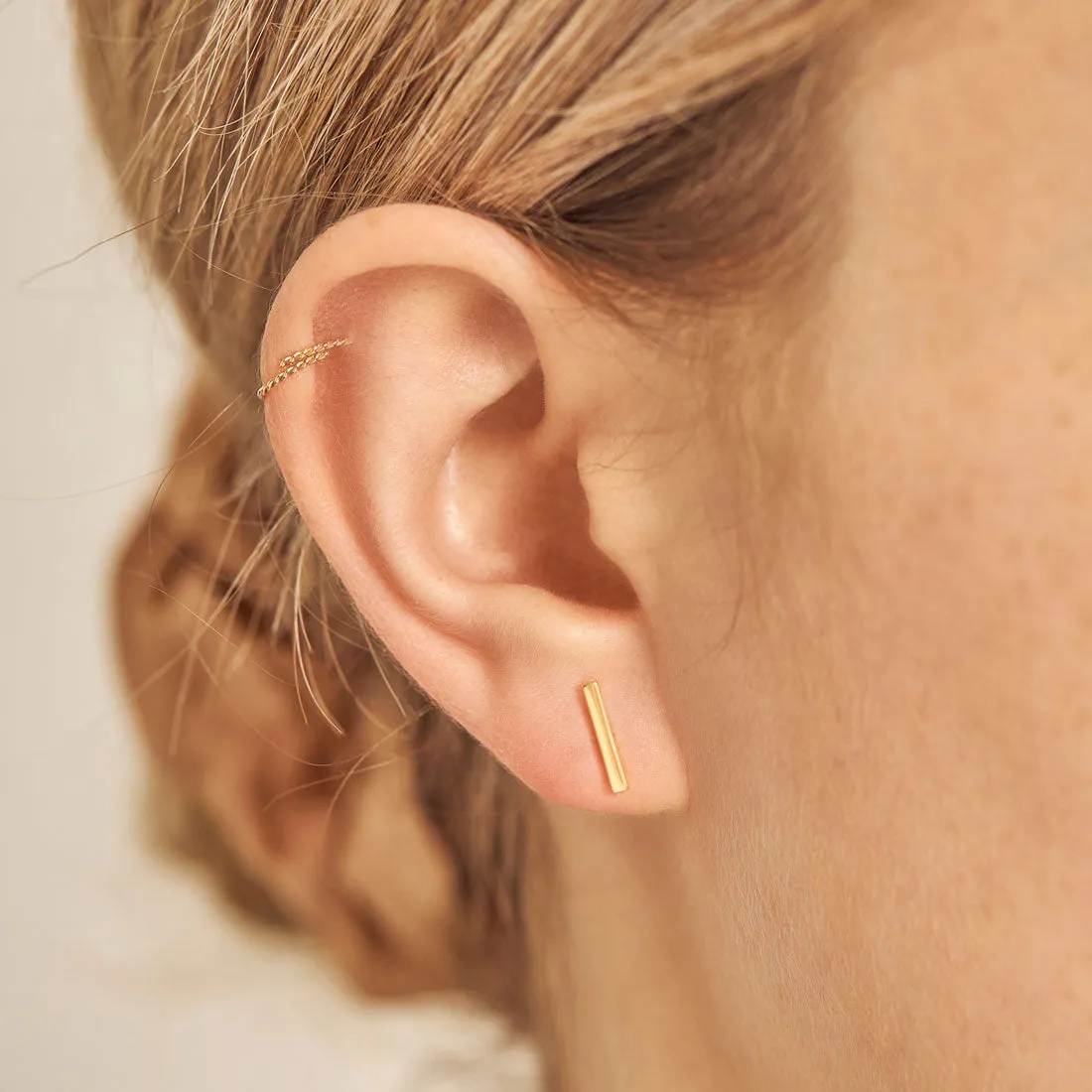 Bar Gold Studs