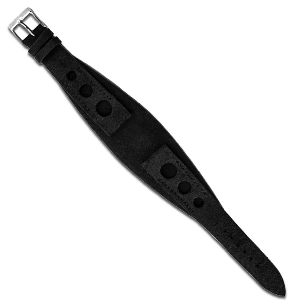 Bracelet bund vintage "racing" - Bracelet-montre cuir - Veau (noir, marron)
