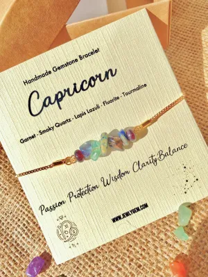 Capricorn Zodiac Gemstone Bracelet