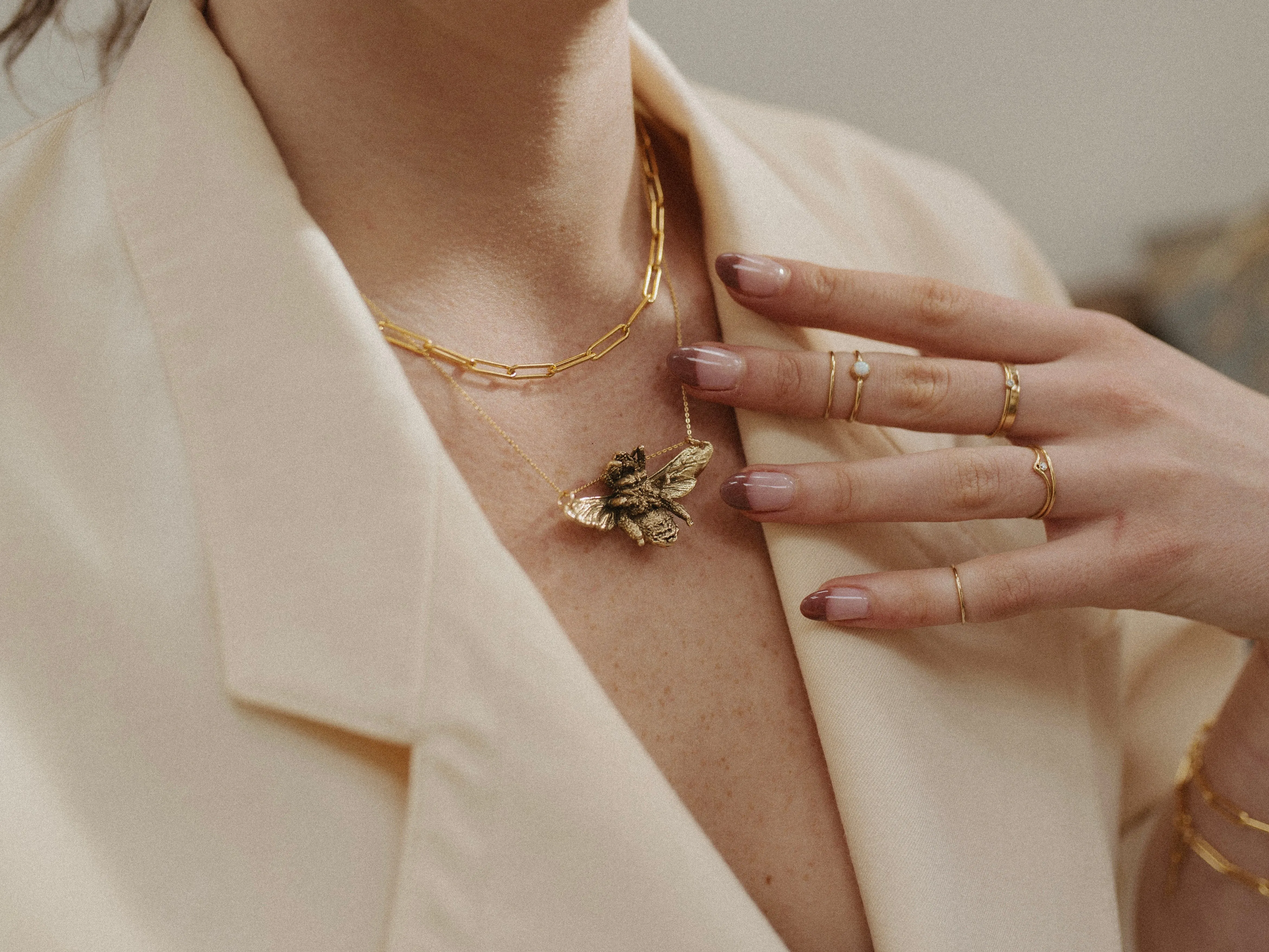 Cast Bee Necklace