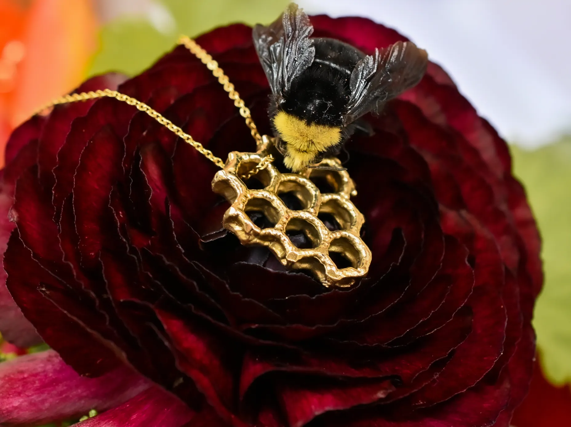 Cast Honeycomb Necklace