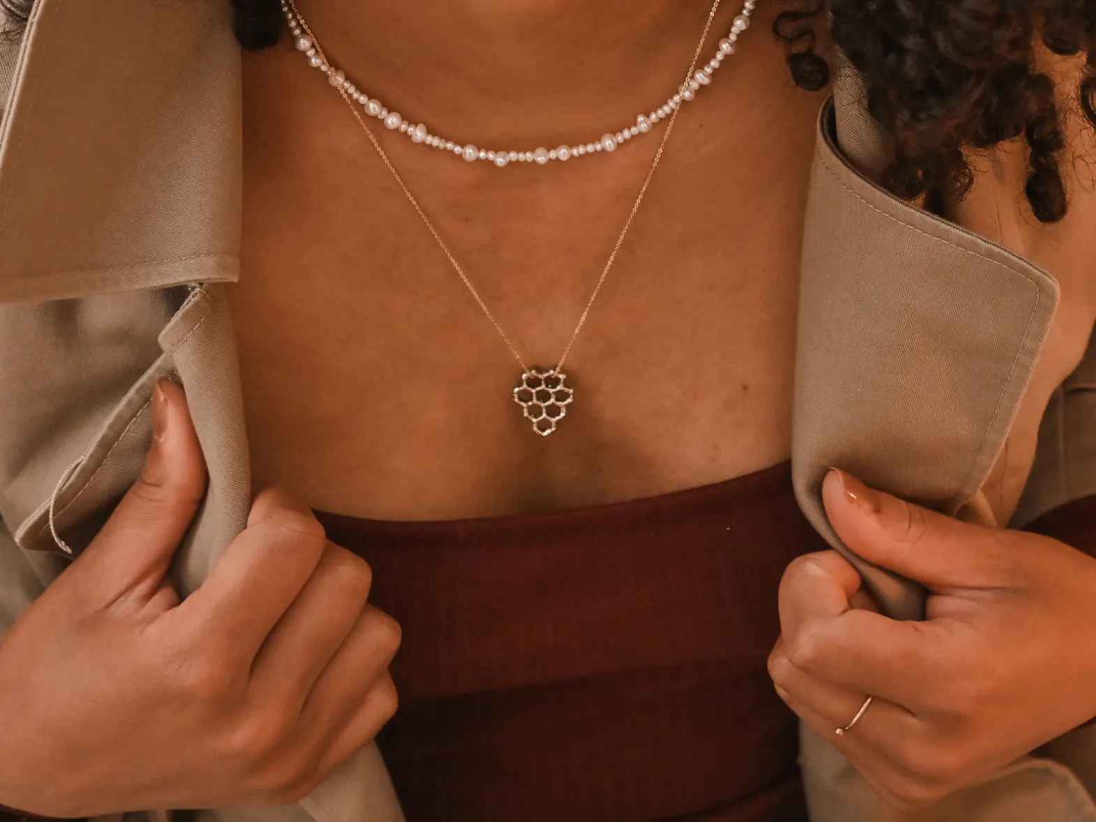 Cast Honeycomb Necklace