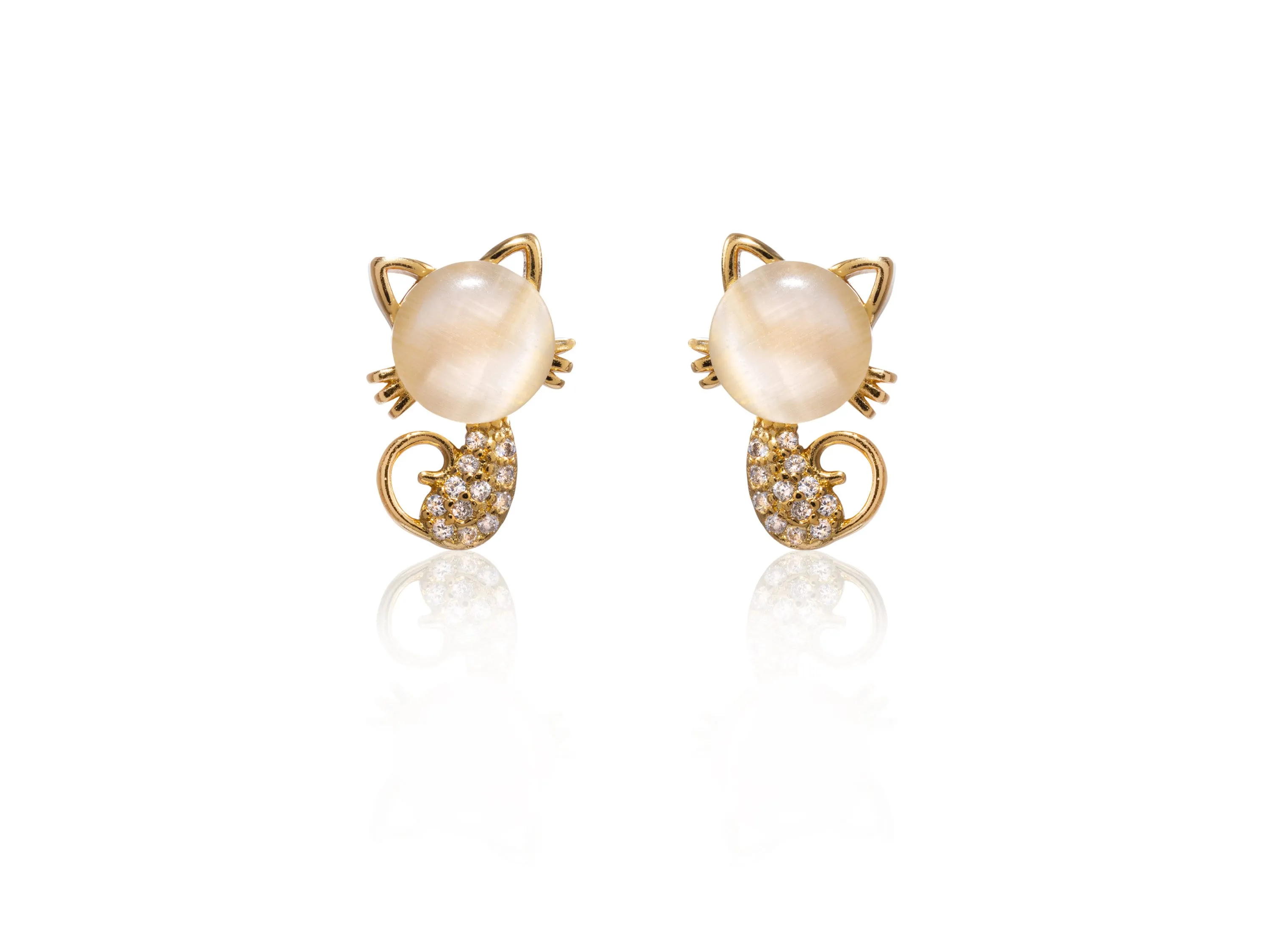 Cat studs gold