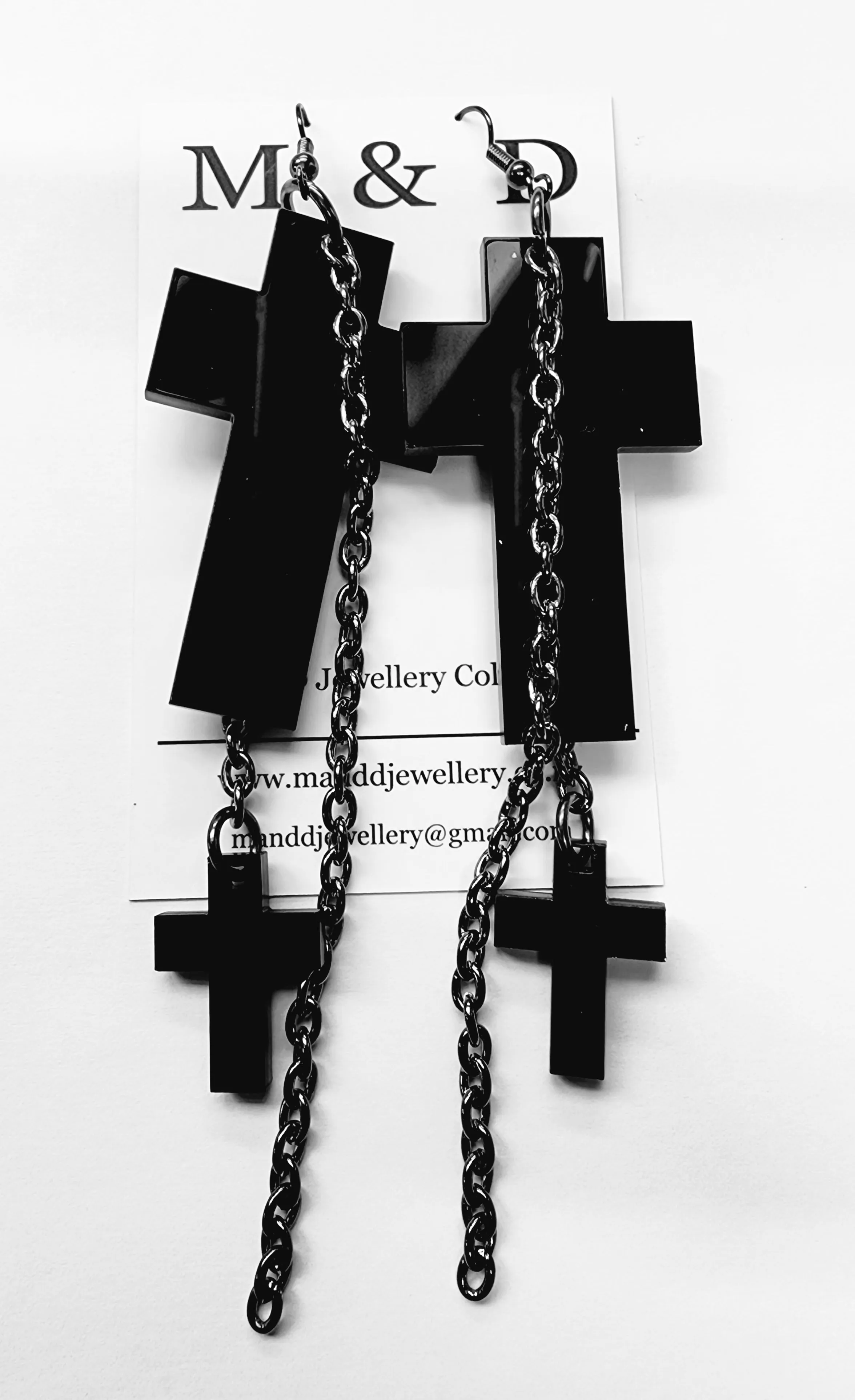 Chained Cross Earrings Dangles