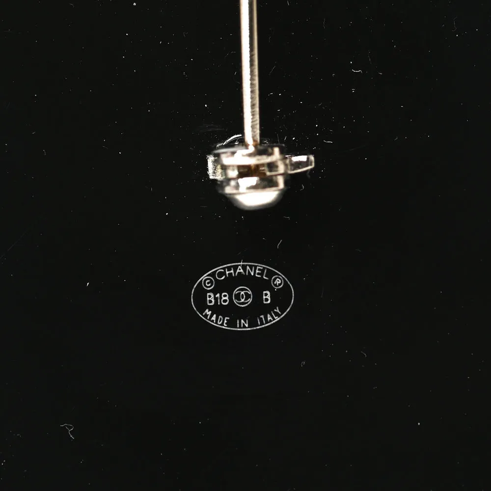 Chanel Black Resin Perfume Bottle Pearl CC Brooch