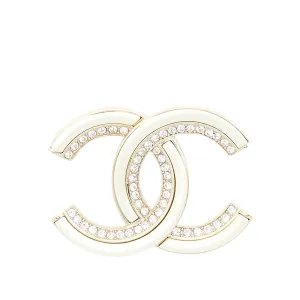 Chanel CC Crystal Ivory Brooch